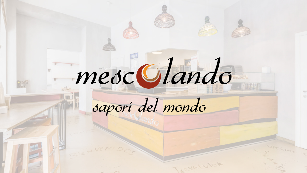Il marchio Mescolando sul bancone del bistrot