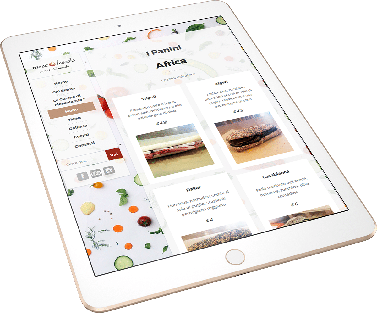 Mescolando: Tablet &mdash; Il men&ugrave; dei panini