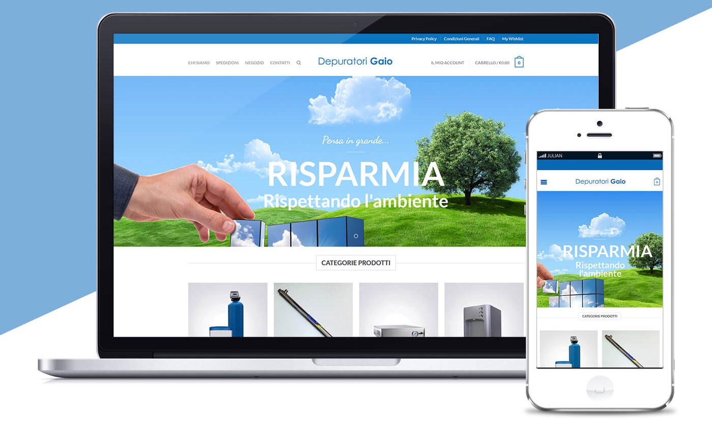 E-commerce depuratori Gaio &mdash; vista d&rsquo;insieme